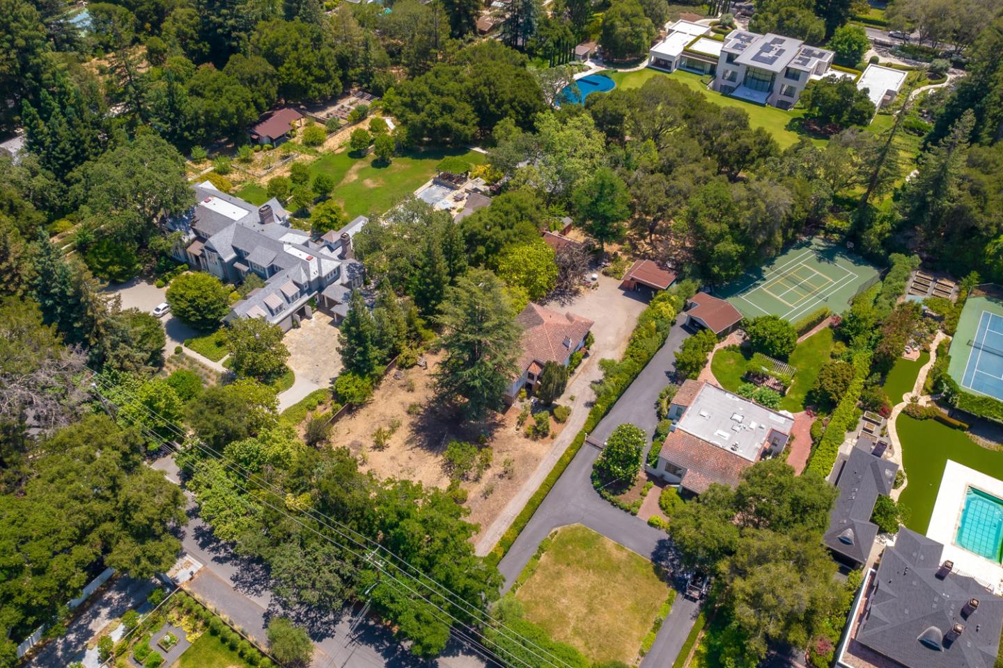 167 Almendral Avenue Atherton, CA 94027 - Photo 48 of 50 an aerial view of residential houses with outdoor space and trees