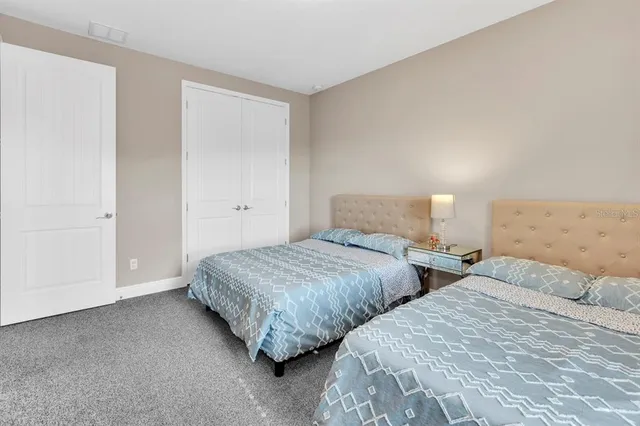 a view of a lake in middle of the town