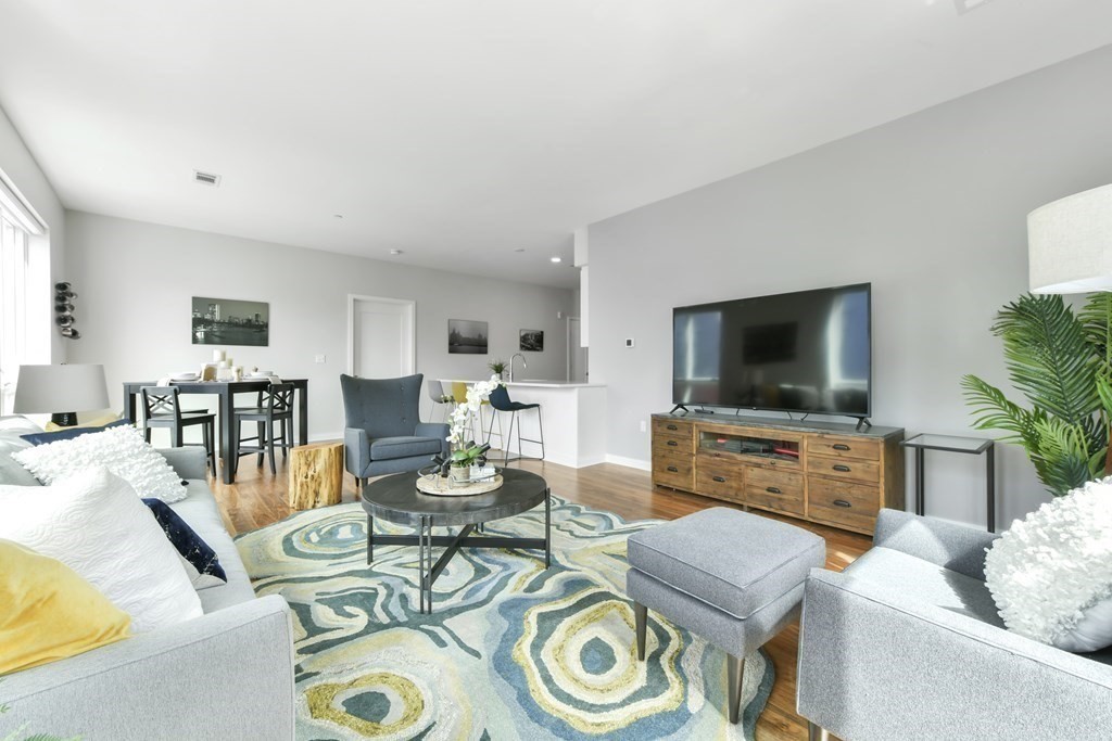 3531 Washington Street, Unit 226 Boston, MA 02130 - Photo 2 of 35 a living room with furniture and a flat screen tv