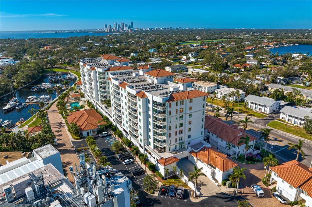1325 Snell Isle Boulevard Northeast, Unit 711 St. Petersburg, FL 33704 - Photo 37 of 37 an aerial view of a city with lots of residential buildings