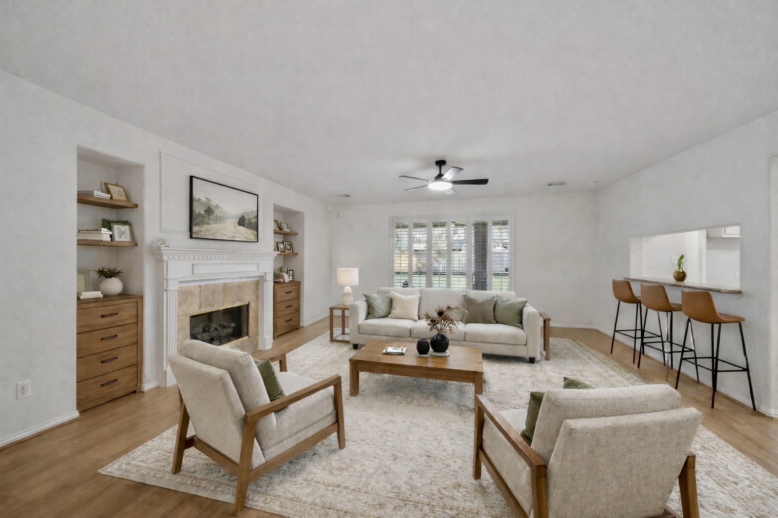 14803 Ramblebrook Humble, TX 77396 - Photo 3 of 45 a living room with furniture and a fireplace