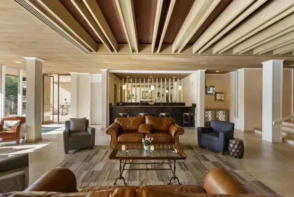 a living room with furniture