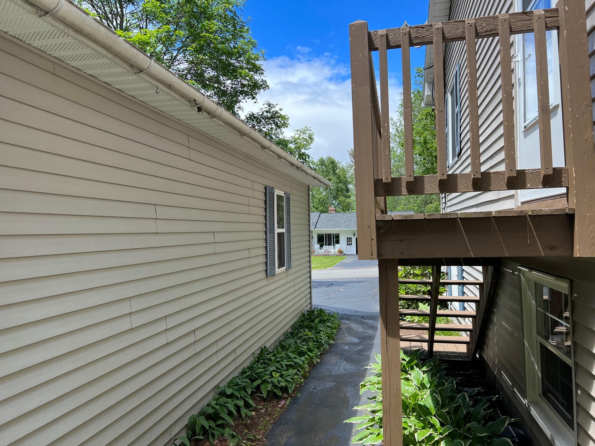 View between house and garage.