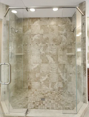 a bathroom with a shower