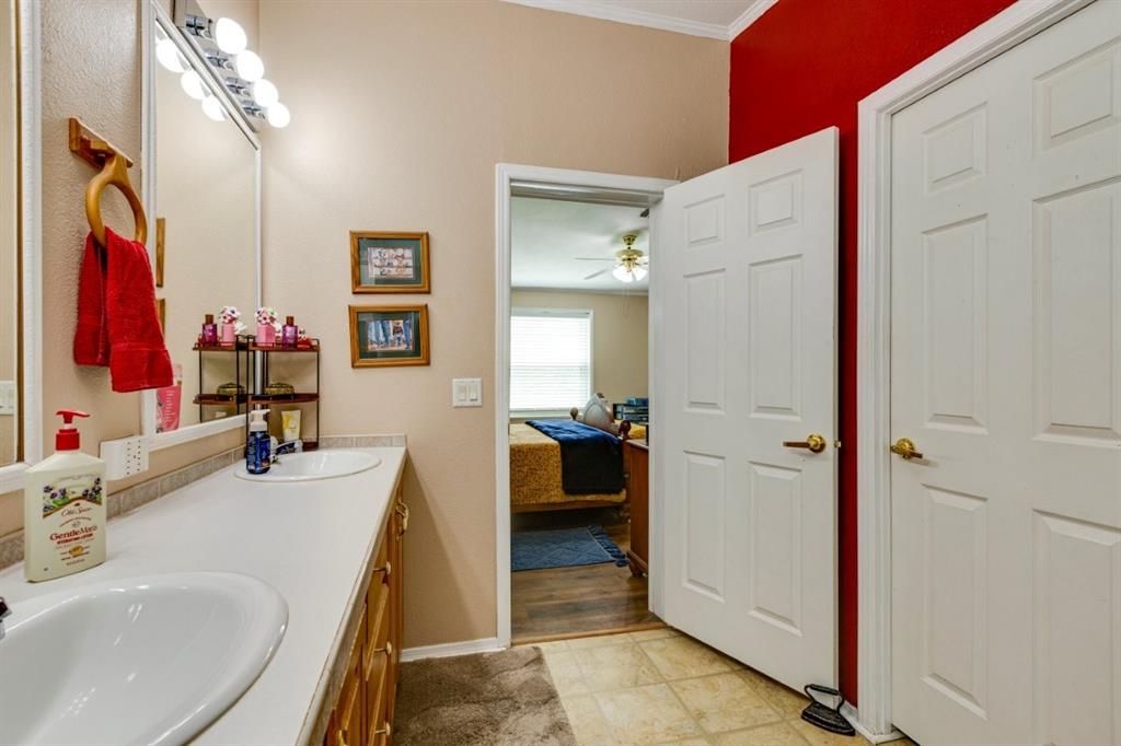 4880 Whitehead Road Midlothian, TX 76065 - Photo 19 of 36 a bathroom with a sink vanity and a mirror
