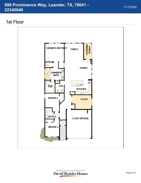 888 Prominence Way Leander, TX 78641 - Photo 19 of 19 Floor Plan
