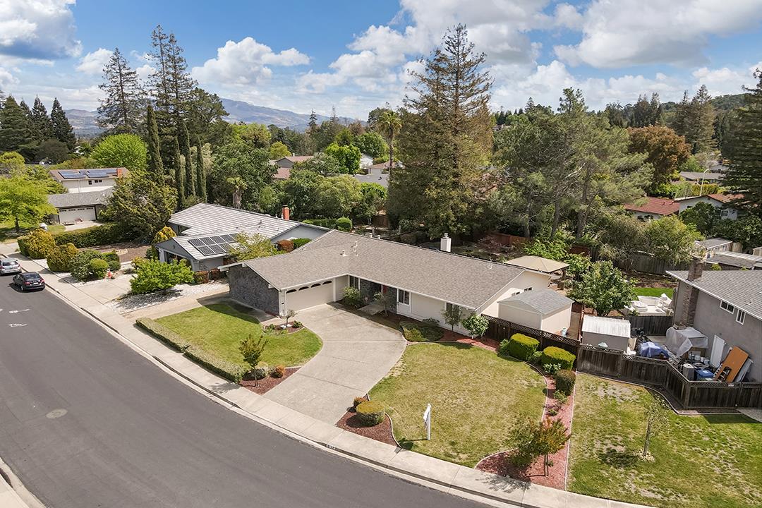 637 Laird Lane Lafayette, CA 94549 - Photo 39 of 44 an aerial view of a house with yard swimming pool and lake view