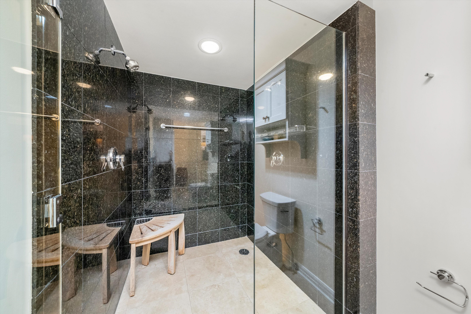 100 East Huron Street, Unit 4503 Chicago, IL 60611 - Photo 33 of 50 a bathroom with a glass shower door