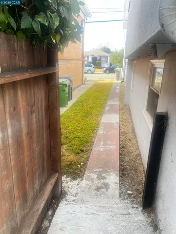 a view of a backyard of a house