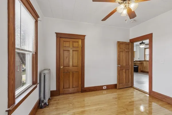 a view of a livingroom with a staircase