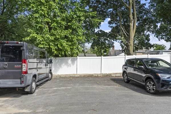 a view of a car in garage