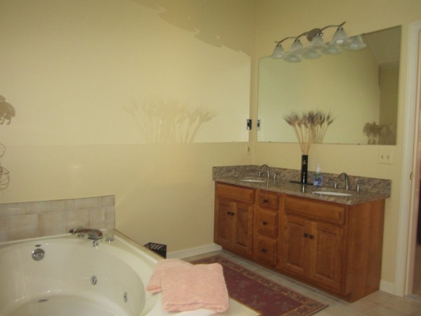 286 Sargent Road Boxborough, MA 01719 - Photo 27 of 29 a bathroom with a granite countertop sink and a bathtub