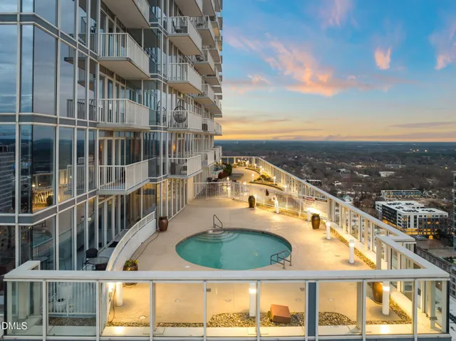 a view of a city with tall buildings
