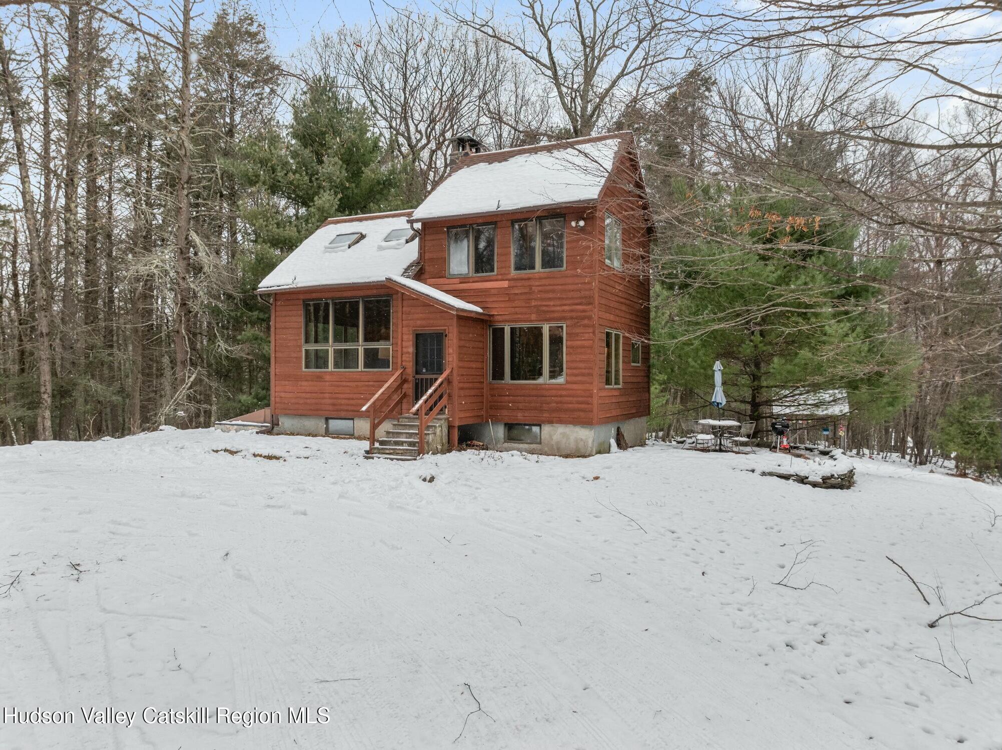 250 Macdaniel Road Woodstock, NY 12498 - Photo 1 of 39 a view of a house with a yard covered in snow
