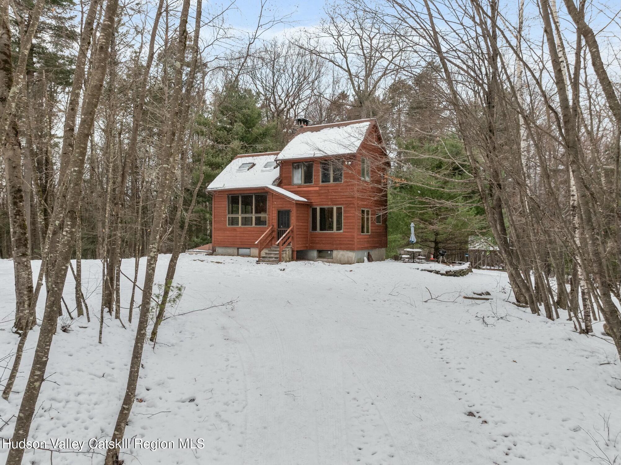 250 Macdaniel Road Woodstock, NY 12498 - Photo 2 of 39 a view of a house with a yard covered in snow