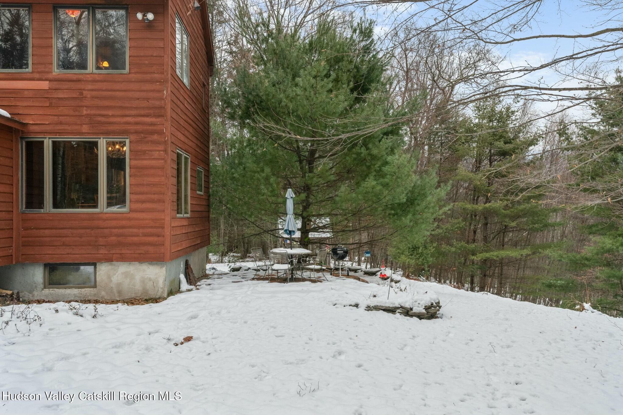 250 Macdaniel Road Woodstock, NY 12498 - Photo 29 of 39 a view of a house with a snow in the yard