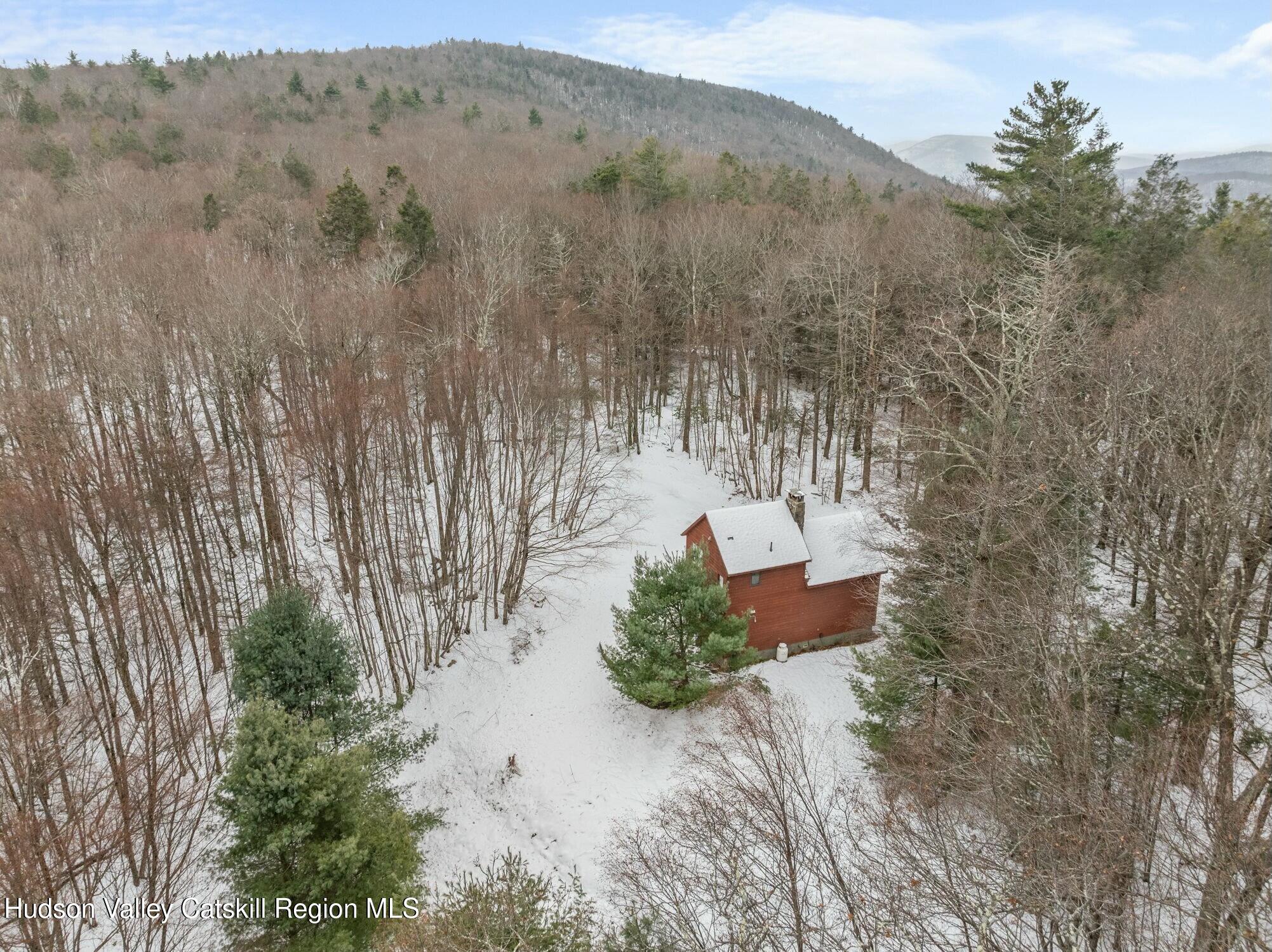 250 Macdaniel Road Woodstock, NY 12498 - Photo 33 of 39 a view of a yard with mountain and wooden fence