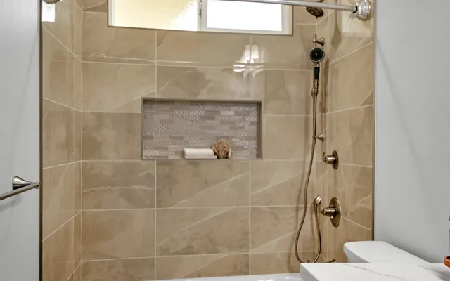 a bathroom with a shower