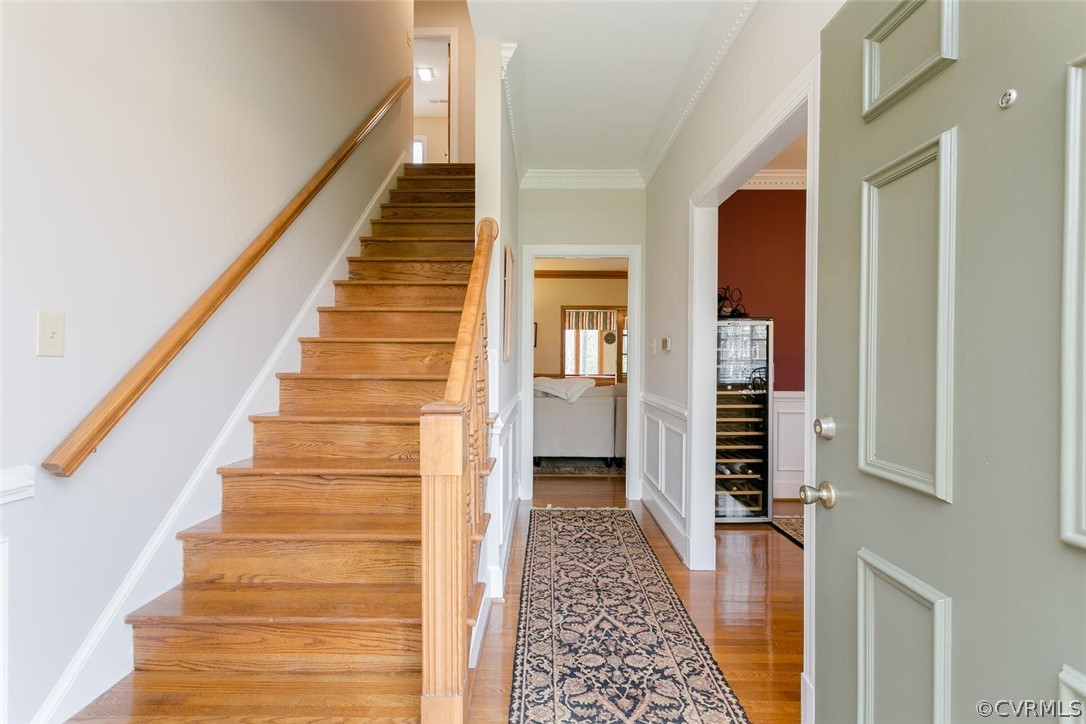 403 Rivers Bend Court Chester, VA 23836 - Photo 5 of 39 a view of a hallway with a white walls and stairs