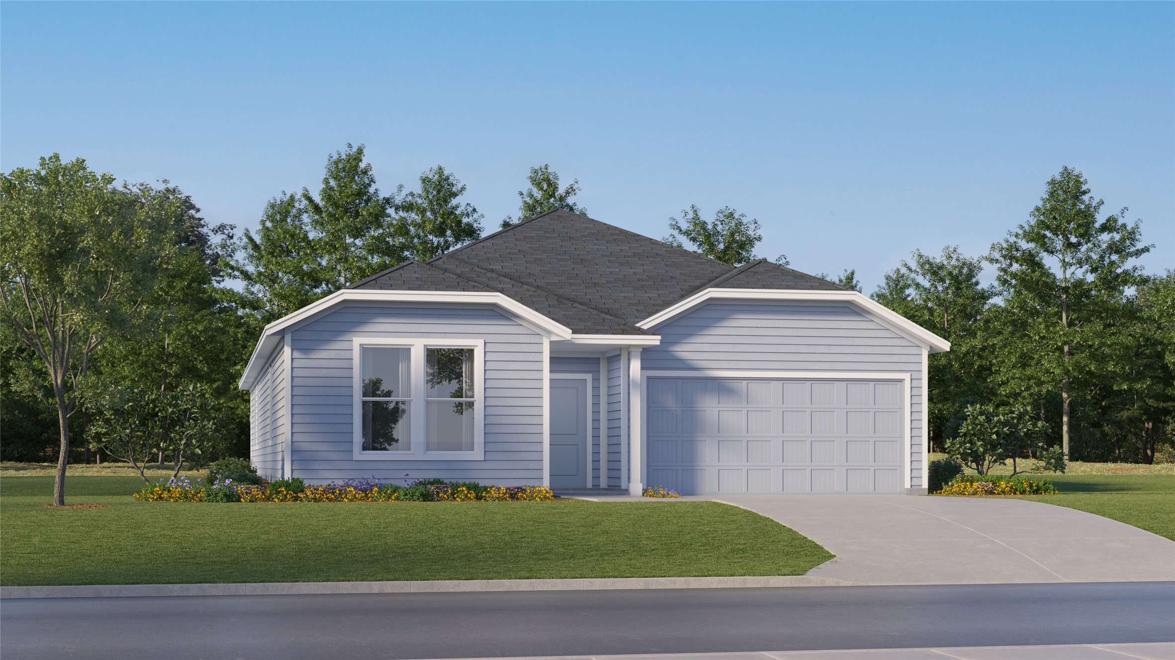 196 Seabreeze Street Kyle, TX 78640 - Photo 1 of 34 a front view of a house with a garden