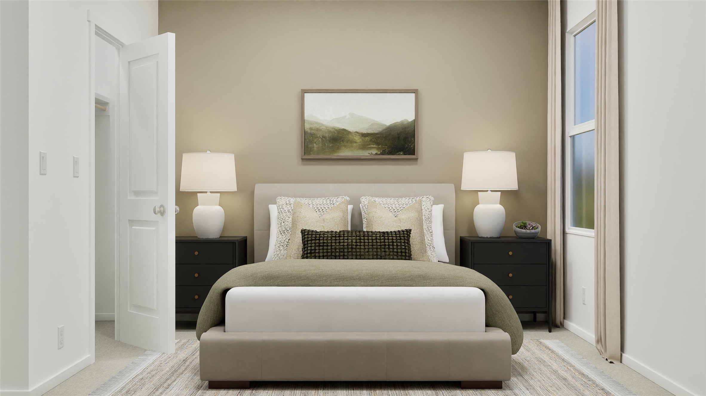 196 Seabreeze Street Kyle, TX 78640 - Photo 11 of 34 a bedroom with a bed and a painting on the wall