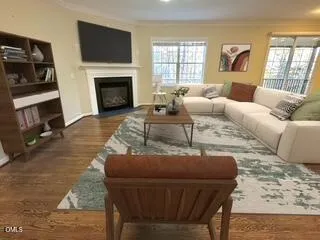 a view of a yard with an outdoor space