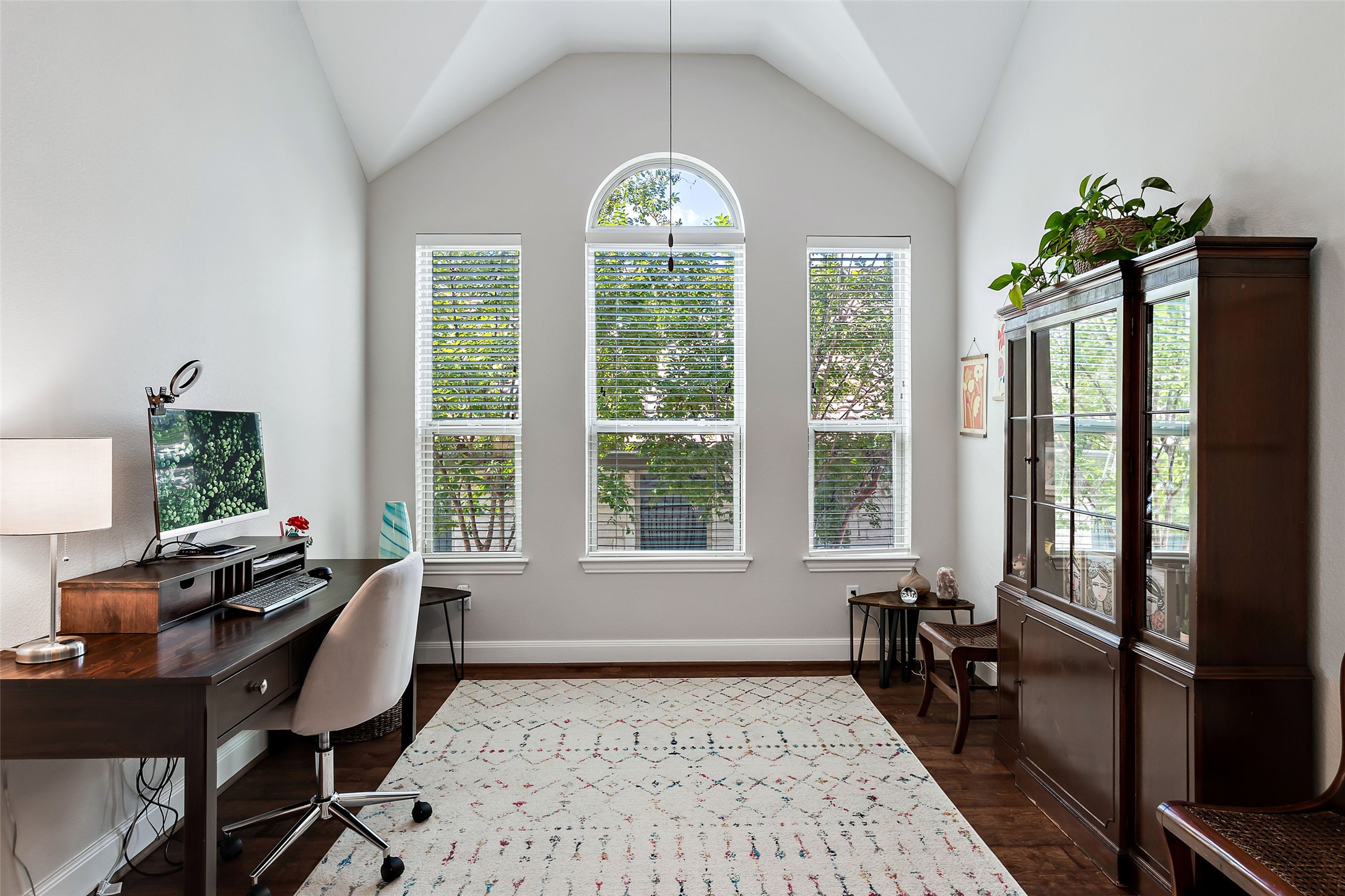 106 Maxwell Way, Unit 33 Austin, TX 78738 - Photo 17 of 40 Large office with many windows and vaulted ceiling