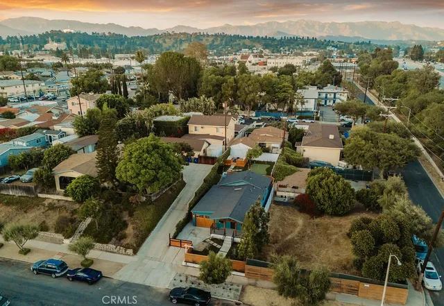 an aerial view of a city