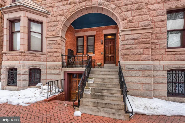 a front view of a house with a door