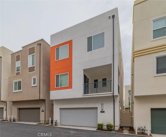 a front view of residential houses