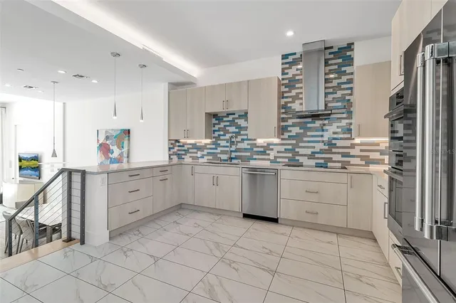 a living room with furniture