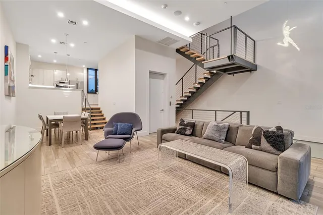 a living room with furniture