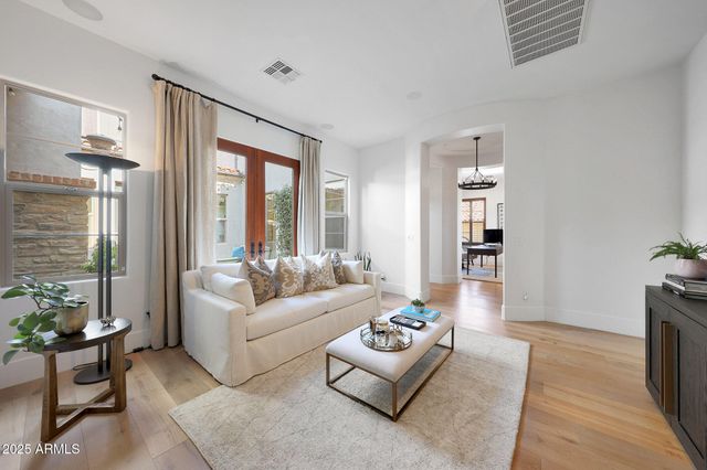 a building outdoor space with patio furniture