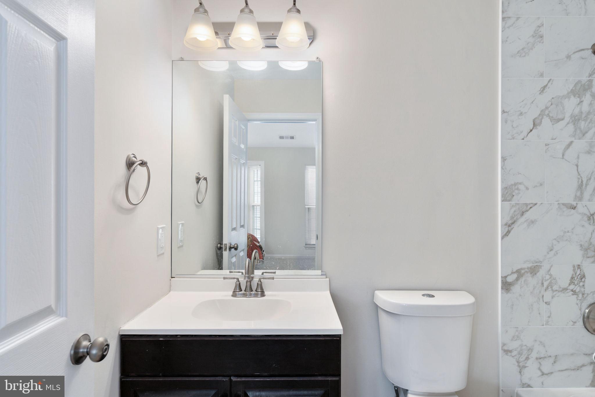 8548 Towne Manor Court Alexandria, VA 22309 - Photo 37 of 53 a bathroom with a sink a toilet and a mirror