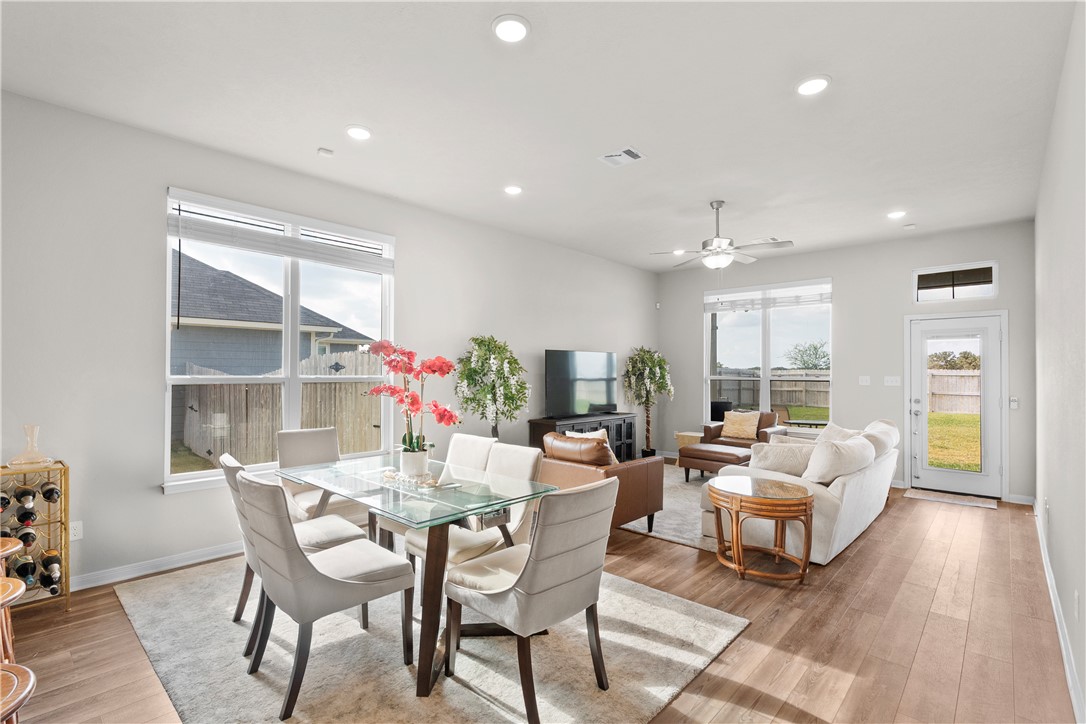1932 Viva Road Bryan, TX 77807 - Photo 11 of 38 Dining space with light wood-style flooring, recessed lighting, and ceiling fan