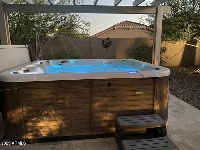 a view of balcony and yard