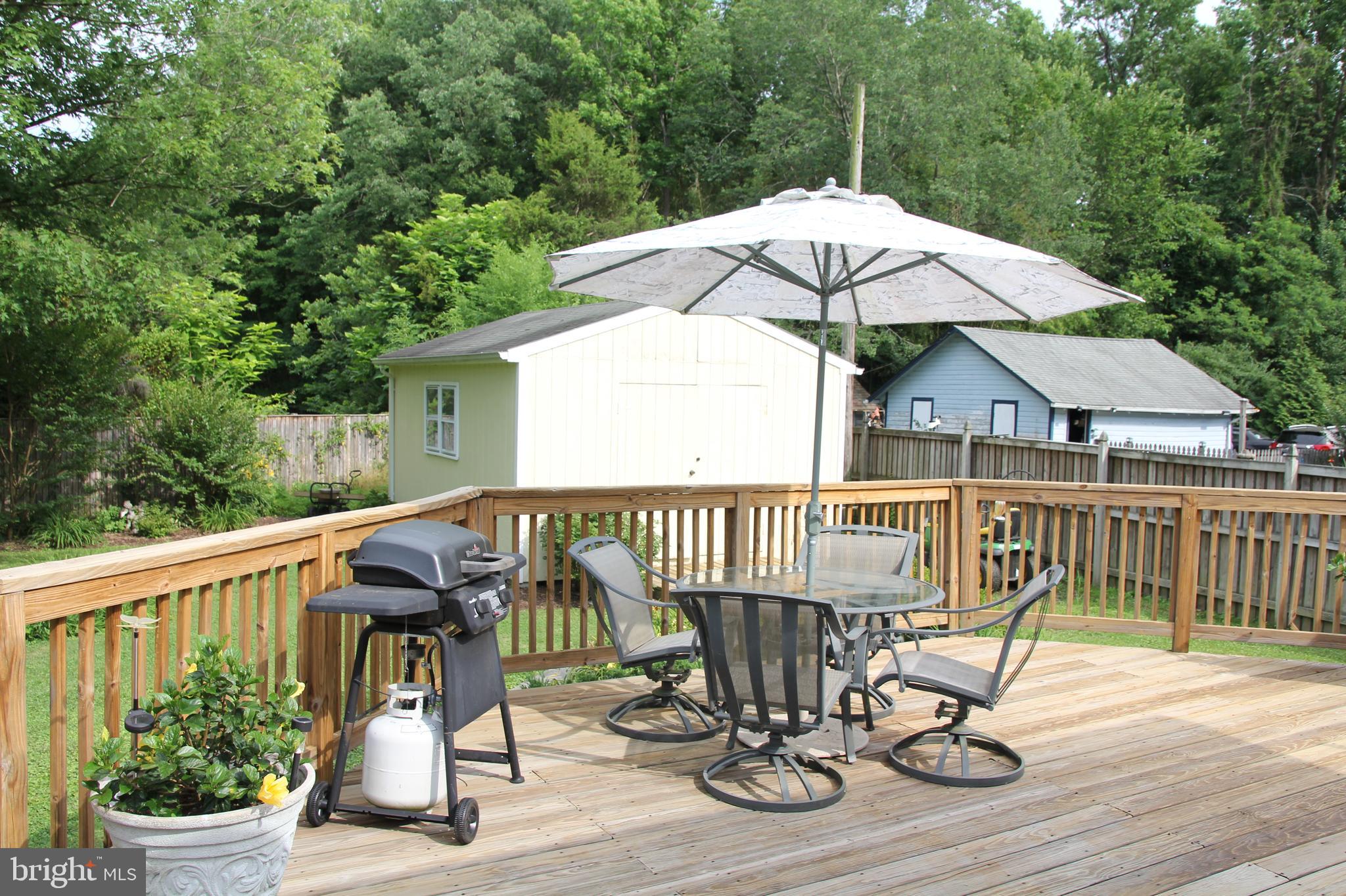 Backyard has a large 16 x 20 shed.