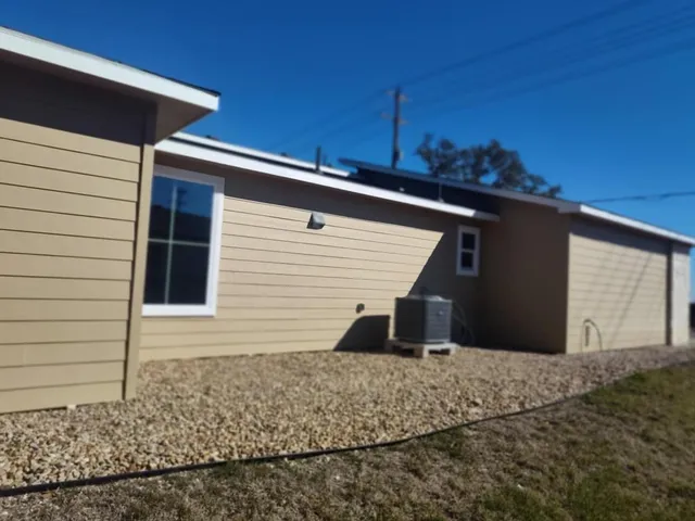 a view of wooden house