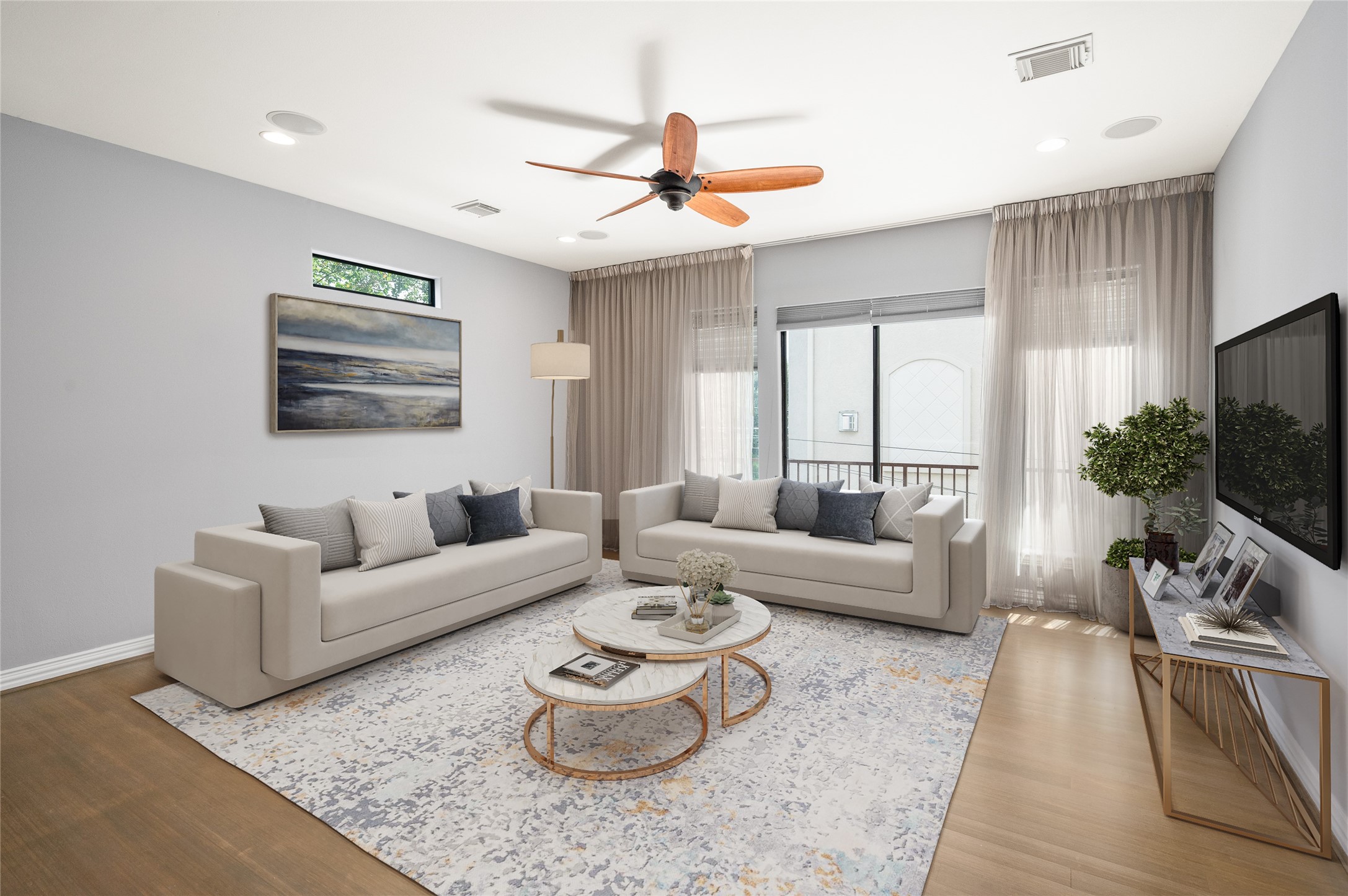 2310 Camden Drive Houston, TX 77021 - Photo 23 of 39 a living room with furniture a flat screen tv and a large window