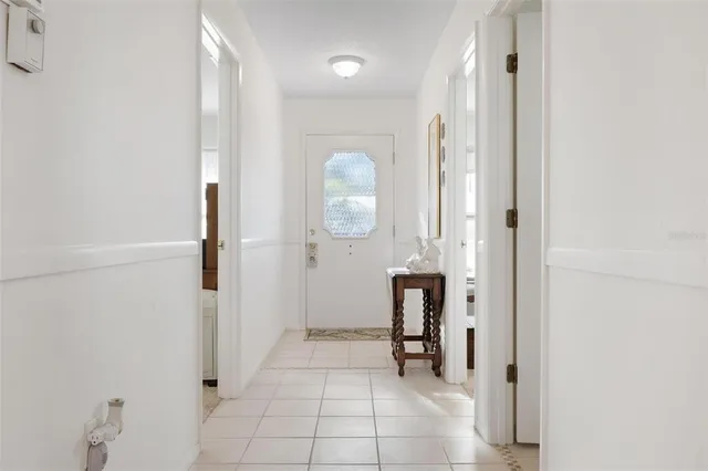 a view of a bathroom from the hallway