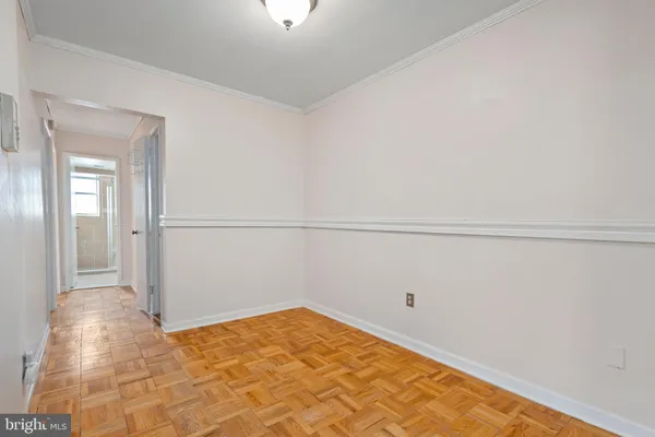 a view of a room with an empty space