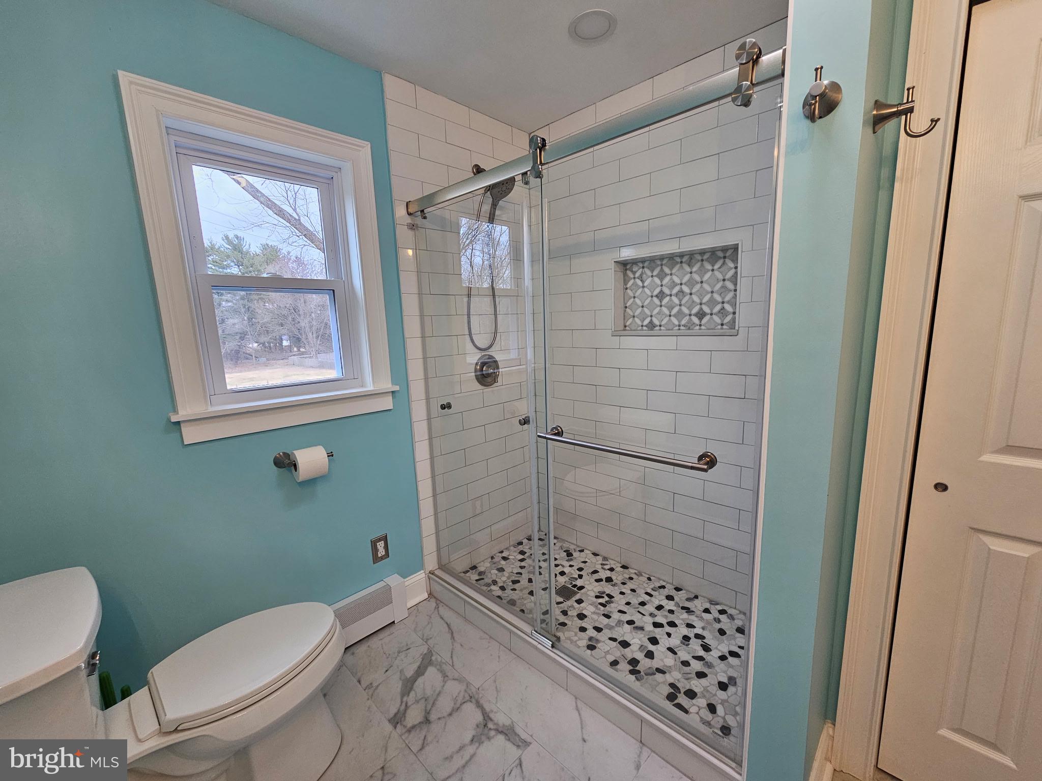 254 Friendship Road Cranbury, NJ 08512 - Photo 33 of 44 a bathroom with a toilet a shower and a sink