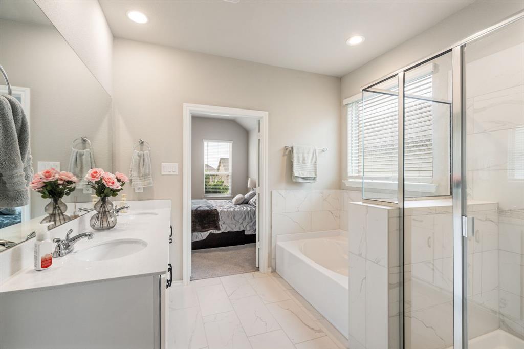 321 Pasture Drive Midlothian, TX 76065 - Photo 18 of 40 a bathroom with a bathtub sink and mirror