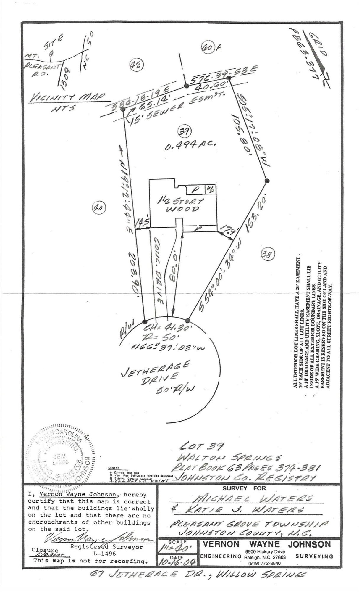 67 Jetherage Drive Willow Spring, NC 27592 - Photo 30 of 36 Survey of cul de sac lot