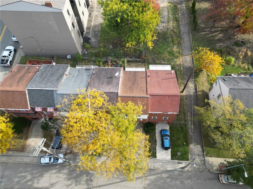 722 Mercer Street Pittsburgh, PA 15219 - Photo 23 of 41 an aerial view of a house with garden space and street view