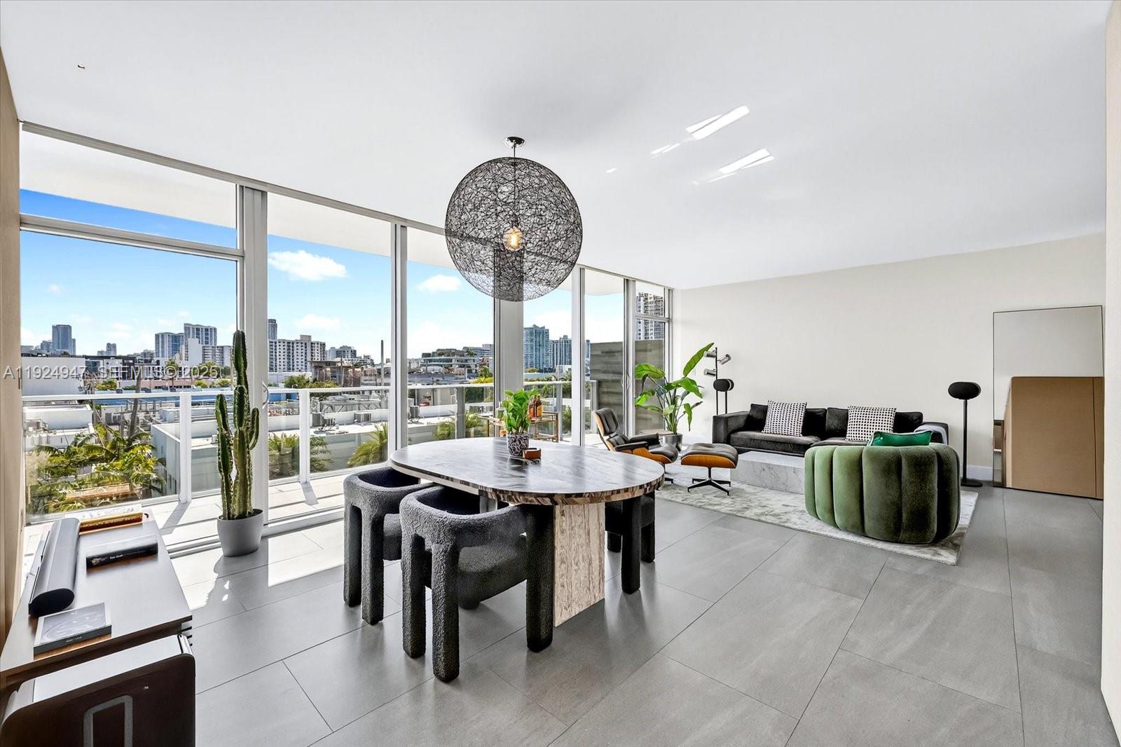 1201 20th Street, Unit PH07 Miami Beach, FL 33139 - Photo 4 of 30 a view of a dining room with furniture window and outside view