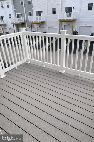 a view of wooden balcony