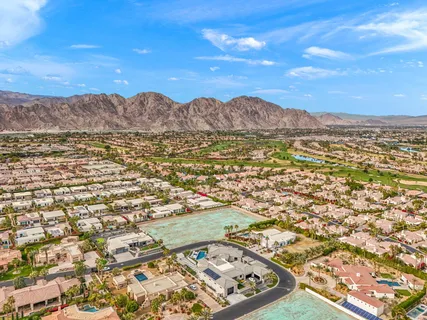 a view of an ocean and a mountain