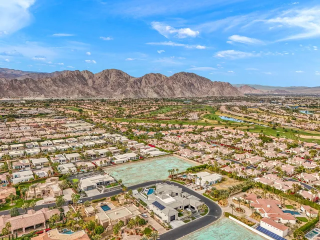 a view of an ocean and a mountain