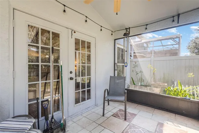 a room with table and chairs